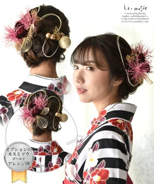 ヘッドドレス 花 ウェディング かすみ草 ゴールド&ホワイトブラウン