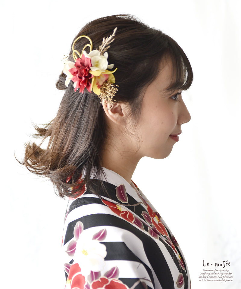 和装 成人式 卒業式 髪飾り クリップタイプ 花模様