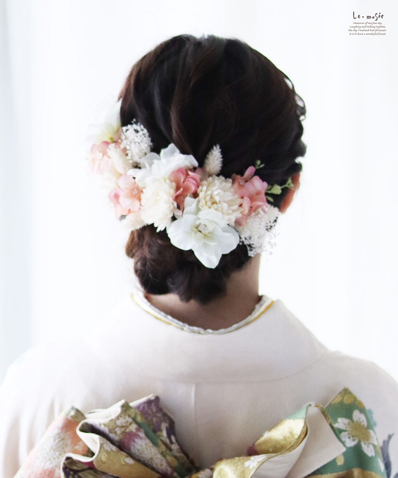 ドライフラワー テイスト ヘッドドレス 髪飾り 花 ウェディング ルネ