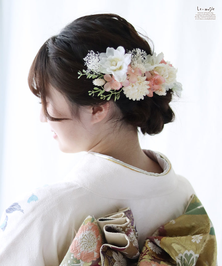 ドライフラワー テイスト ヘッドドレス 髪飾り 花 ウェディング ルネ