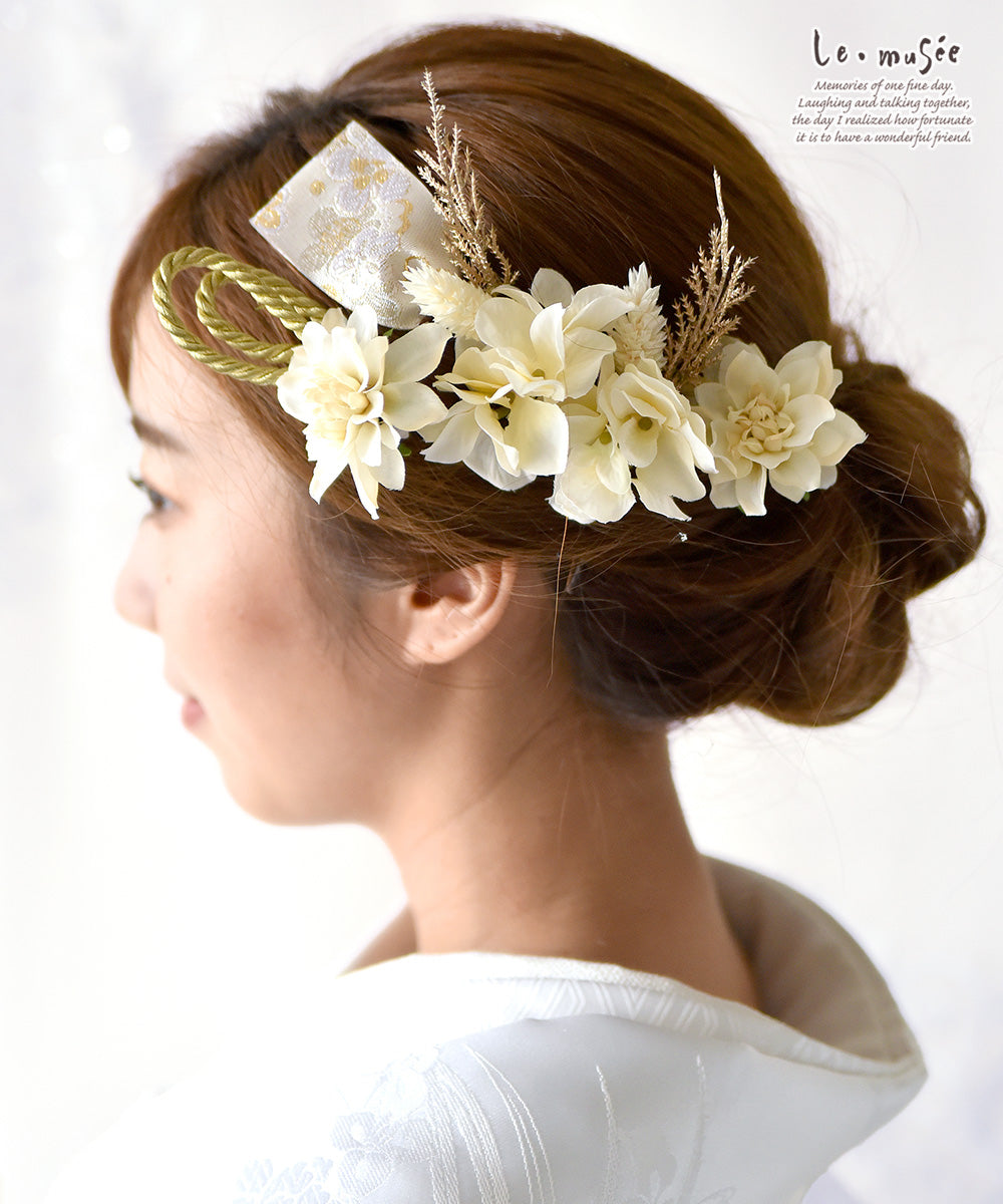 白 金 髪飾り ヘッドドレス ヘアピース 白無垢 打掛 ヘアアクセサリー 8b606bece70dab4c51853a62051bb0