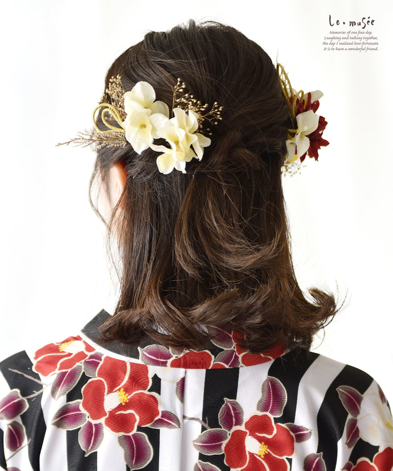 和装 成人式 卒業式 髪飾り クリップタイプ 花模様
