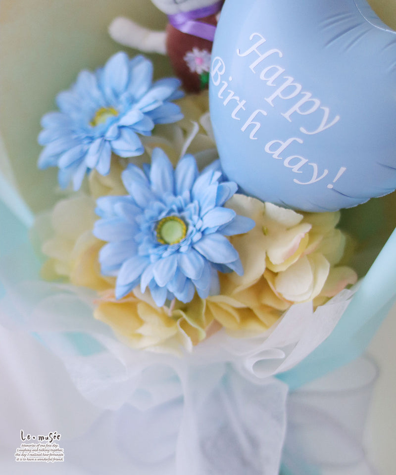 花束 753 誕生日 祝い 名入れ  うさぎちゃんブーケ |七五三 卒業式 卒園式 入学 入学式 発表会 送別会