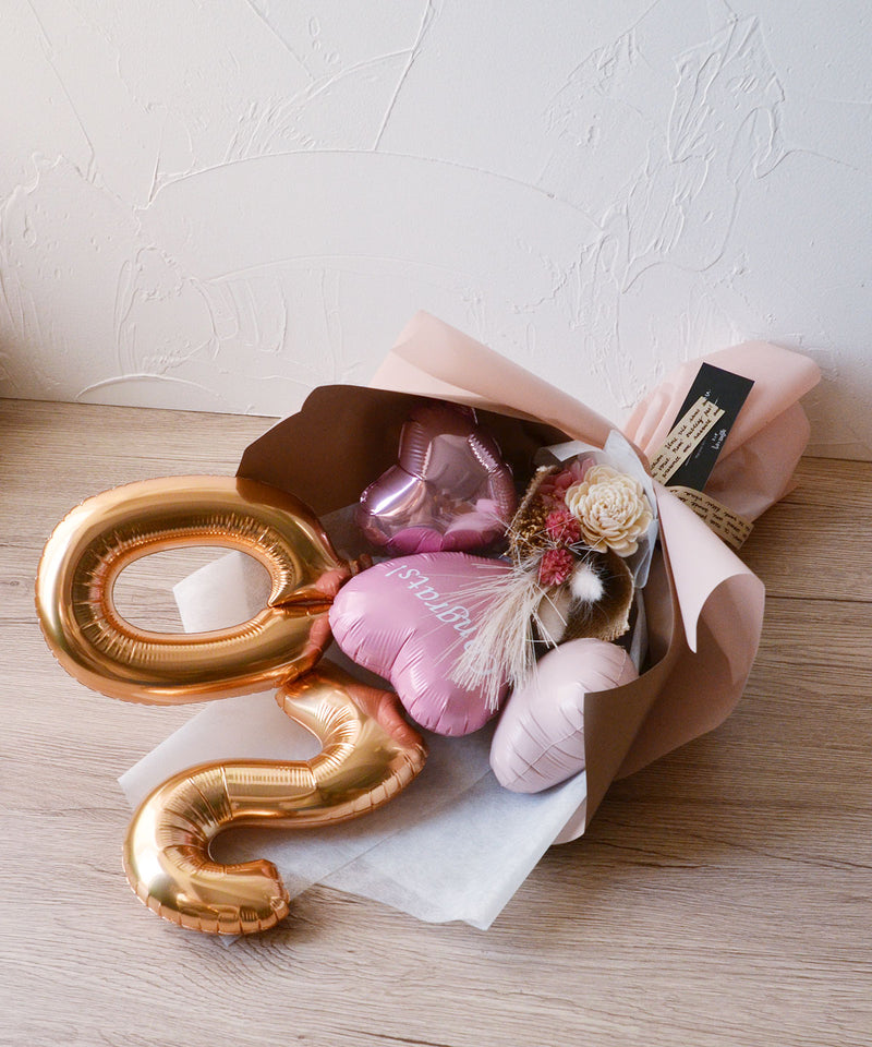 バルーンブーケ 花束 誕生日 成人式 成人の日 記念日 長寿祝い 発表会 送別会 誕生日 退職祝 祝い  ナンバーブーケ メッセージ入り