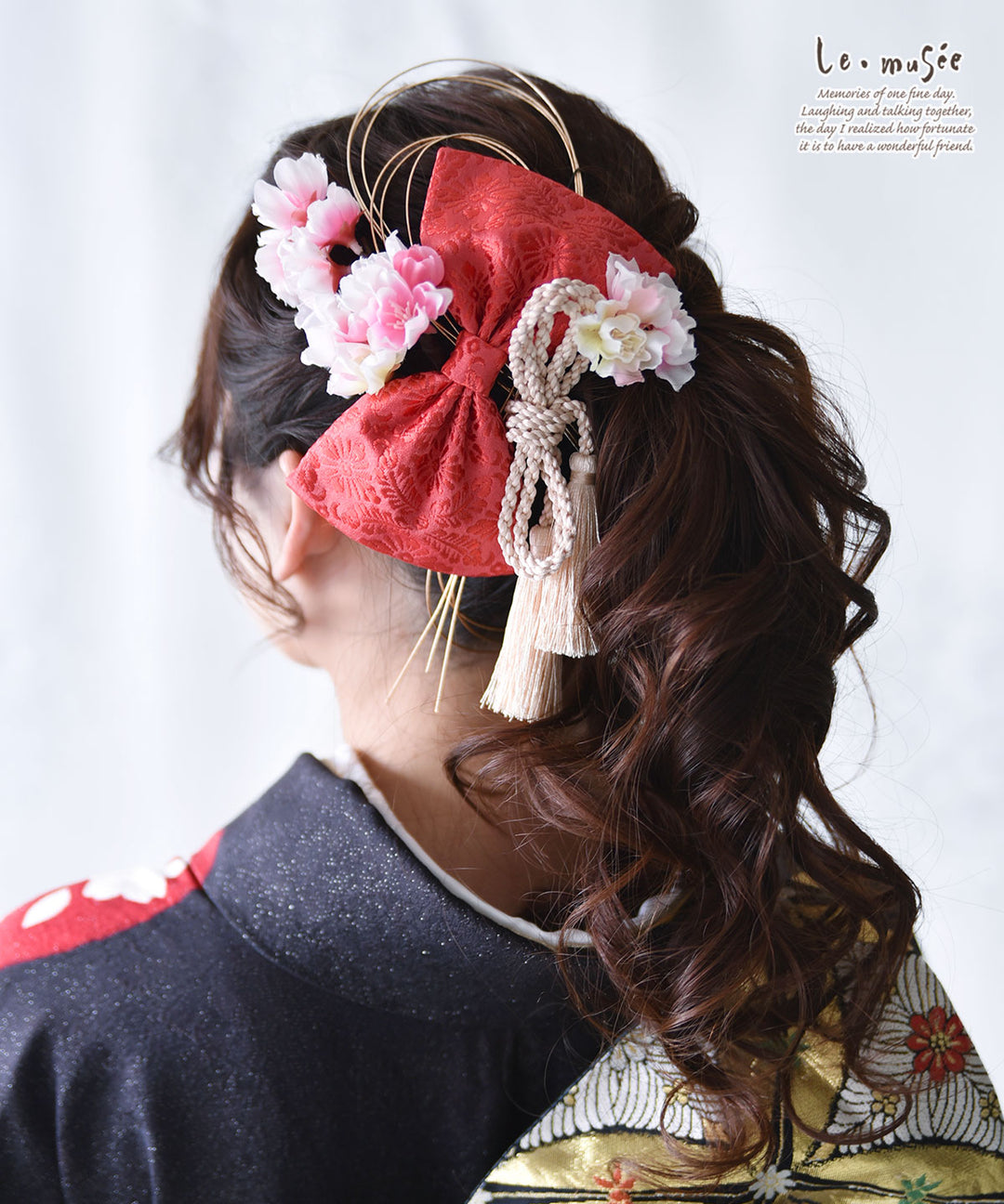 卒業式　袴＆ブーツセット　女の子　髪飾りリボン、花、パール付き　150㎝ 袴 レンタル 小学校 卒業式 女の子 袴セット 卒業式 小学生 女