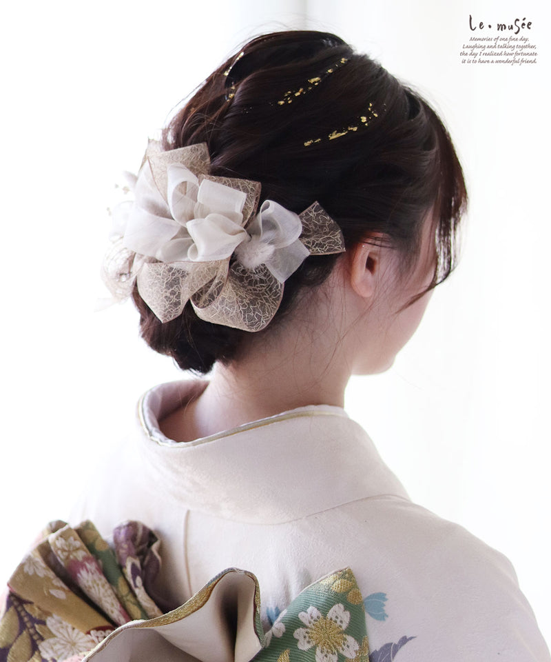 袴 髪飾り リュバン | リボン ゴールド ヘッドドレス 振袖 卒業式