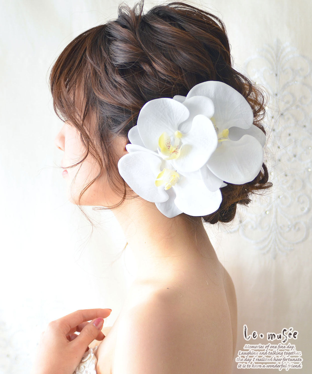 胡蝶蘭5　かすみ草6　髪飾り　ウェディングドレス　白無垢　打掛　成人式