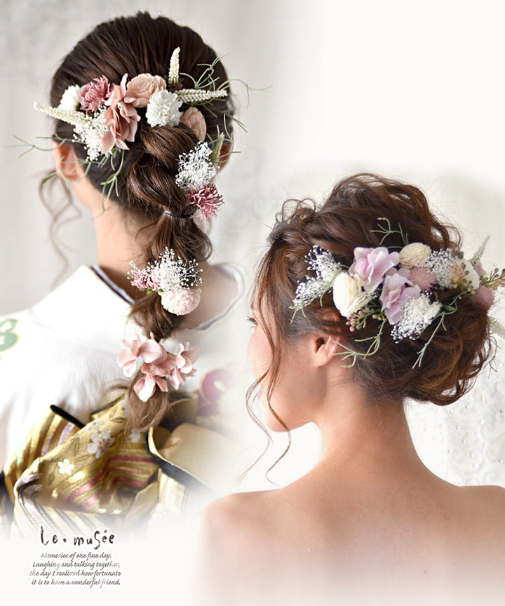 ドライフラワー ヘッドドレス 花 ウェディング マージュ 全2色 | 花嫁 