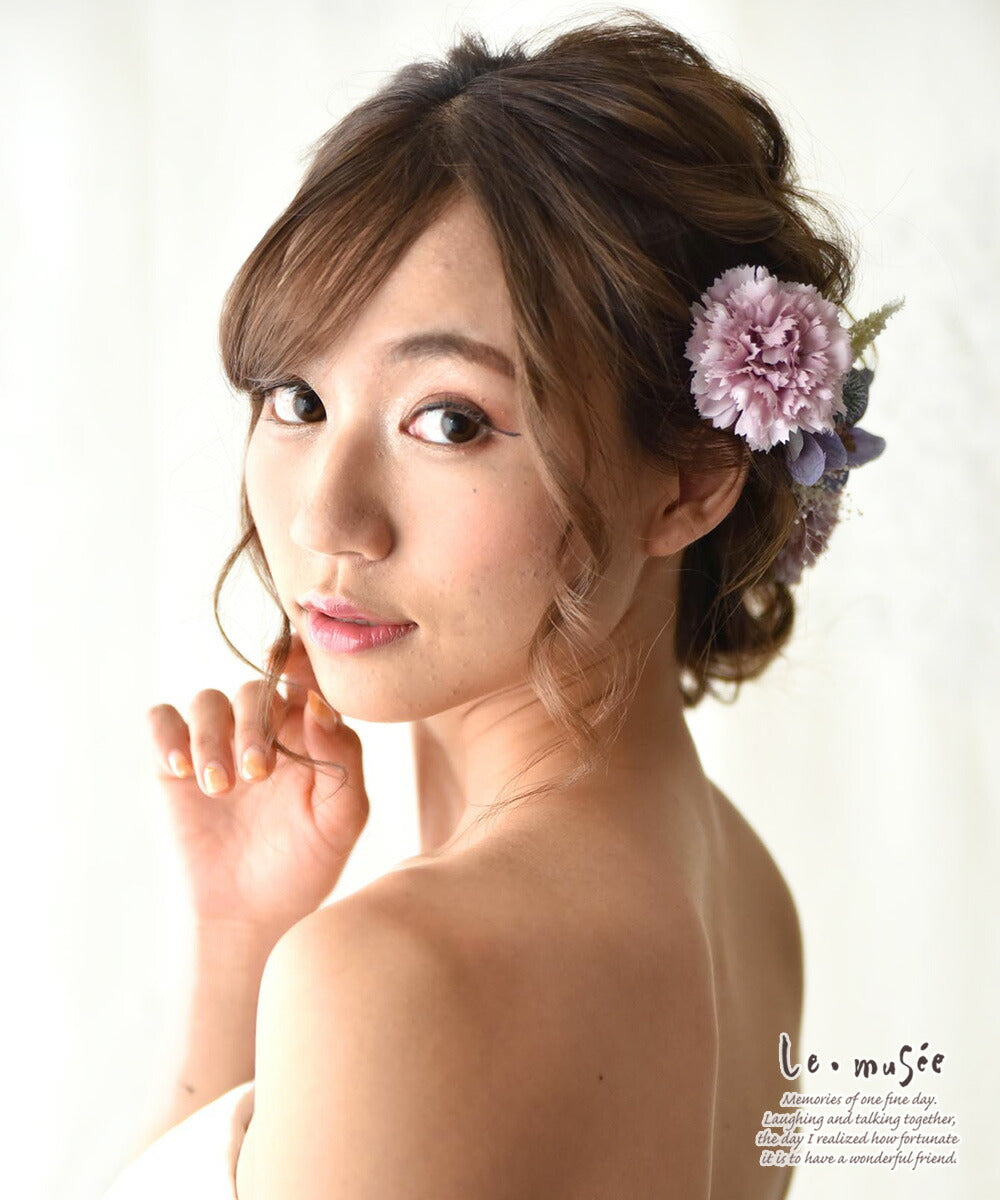 ドライフラワー テイスト ヘッドドレス 髪飾り 花 ウェディング