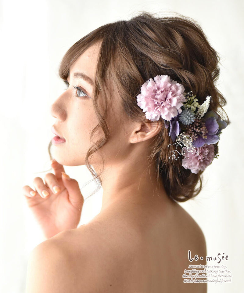 ドライフラワー テイスト ヘッドドレス 髪飾り 花 ウェディング サラ