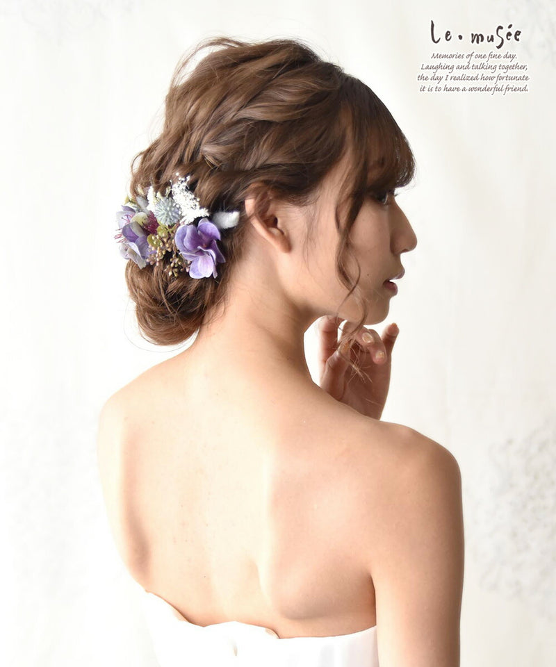 ドライフラワー テイスト ヘッドドレス 髪飾り 花 ウェディング サラ