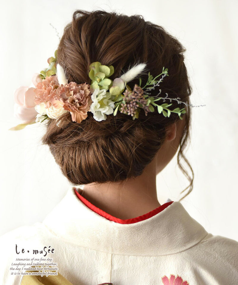 ドライフラワー テイスト ヘッドドレス 髪飾り 花 ウェディング メリッサ