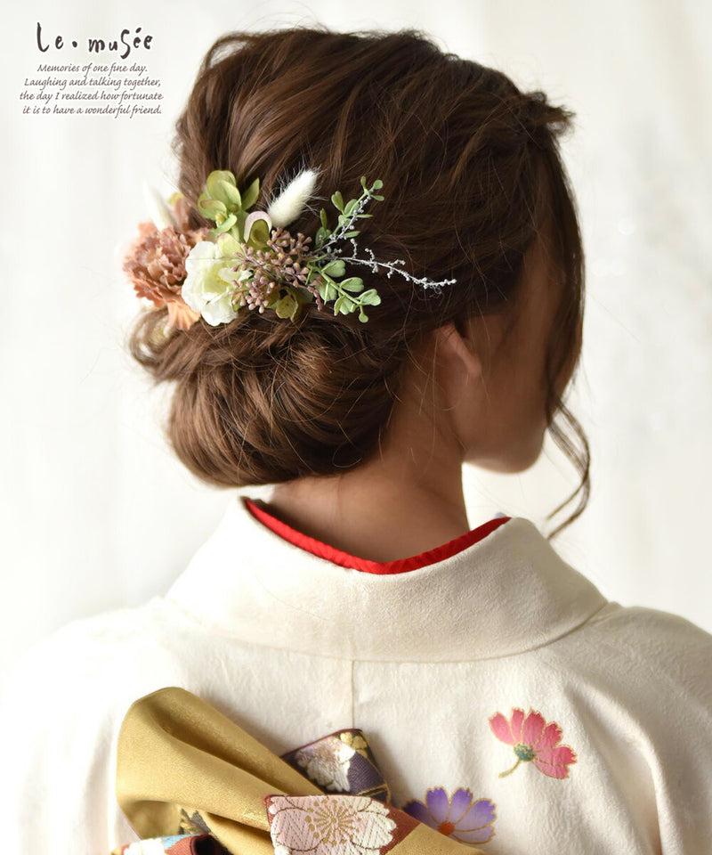 ドライフラワー テイスト ヘッドドレス 髪飾り 花 ウェディング メリッサ