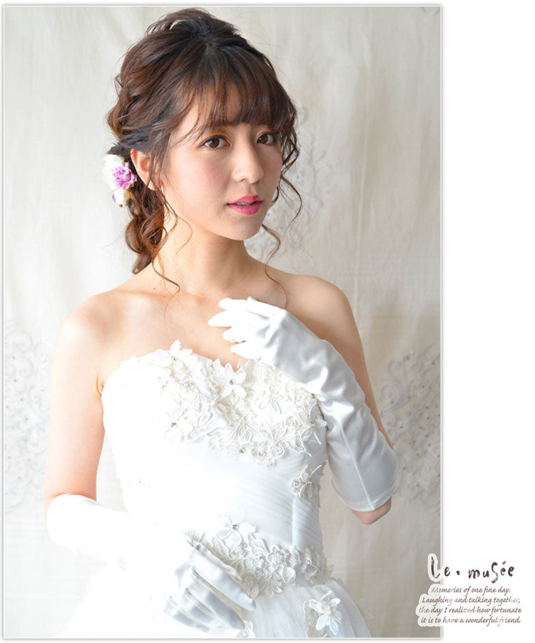 ウェディンググローブ ロンググローブ サテン 40cm | 結婚式