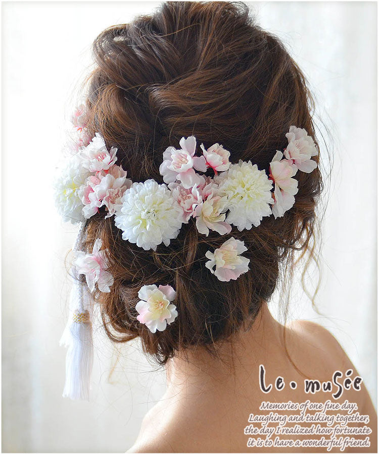 和装 髪飾り 造花 桜 スリジエ