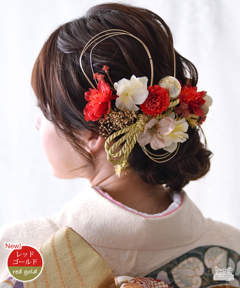 成人式　ドライフラワー テイスト ヘッドドレス 髪飾り 花 ウェディング　彩音